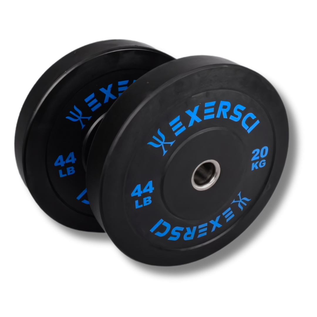 Exersci 20kg Black Rubber Bumper Plates Pair