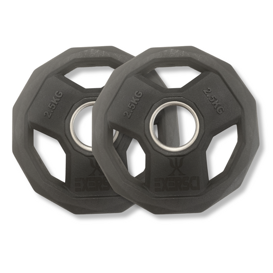 Exersci® Premium Rubber Coated Plates Tri-Grip 2.5kg