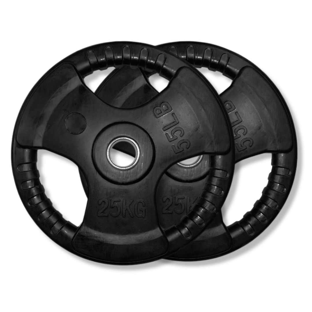 Exersci® Rubber Coated Weight Plates Tri-Grip (Pair)