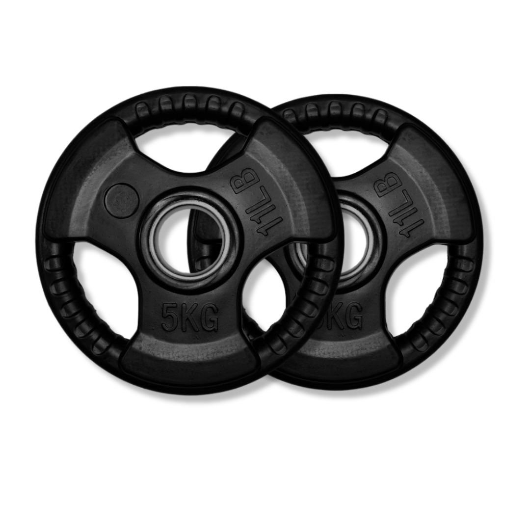 Exersci® Rubber Coated Weight Plates Tri-Grip (Pair)