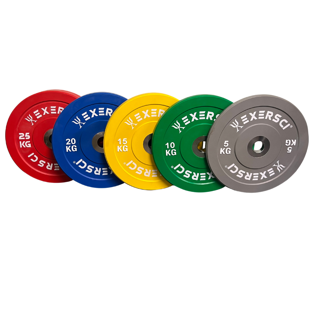 Exersci Branded Coloured Olympic Bumper Plates Exersci