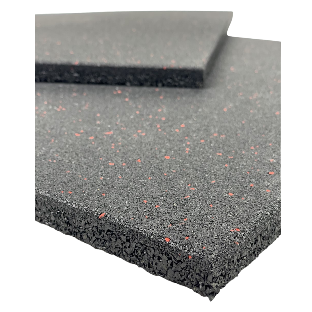 Exersci® LARGE Heavy Duty Red Speckled Rubber Tiles 100cm x 100cm