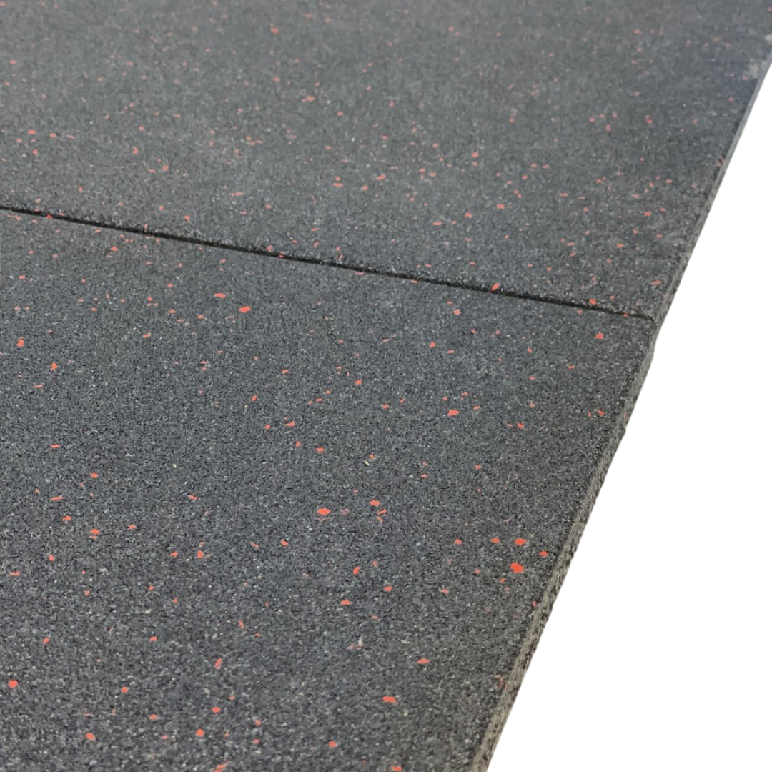 Exersci® Heavy Duty Red Speckled Rubber Tiles 50cm x 50cm