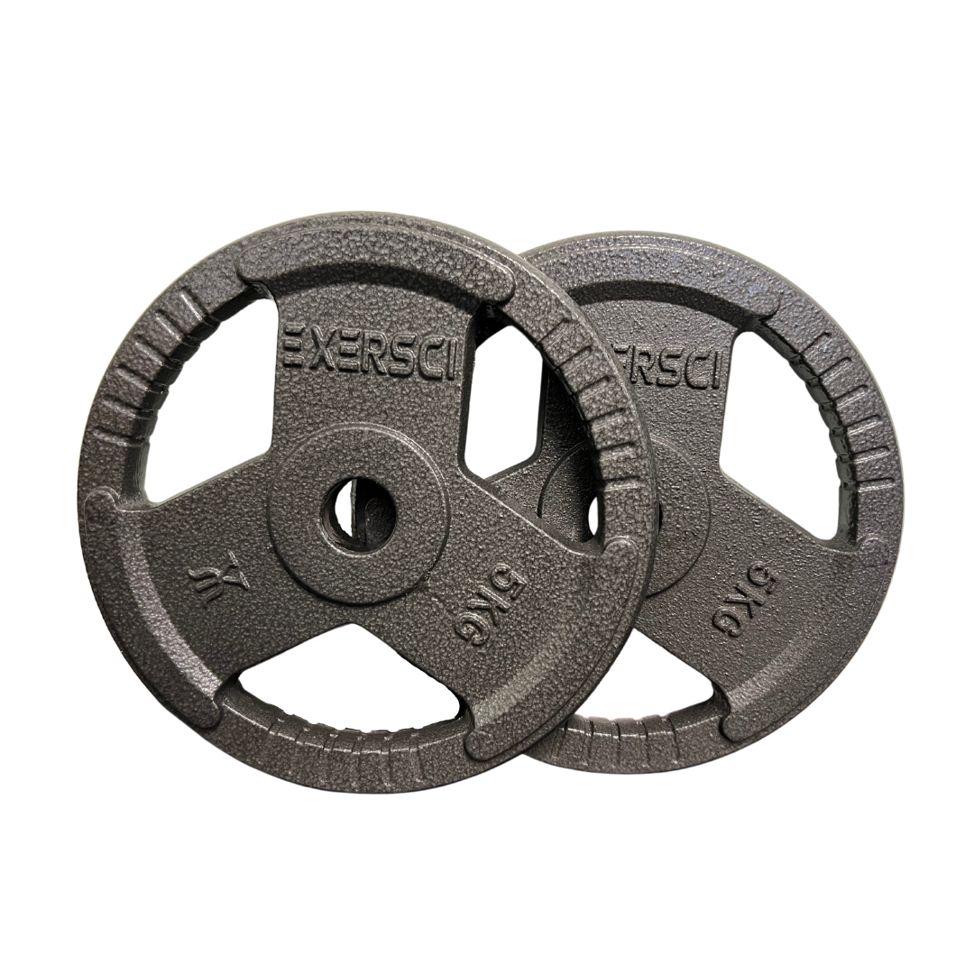 Exersci® 1" Cast Iron Tri-Grip Weight Plates (Pair)