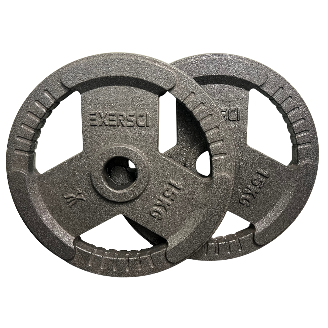 Exersci 2" Cast Iron Tri-Grip Weight Plates (Pair)