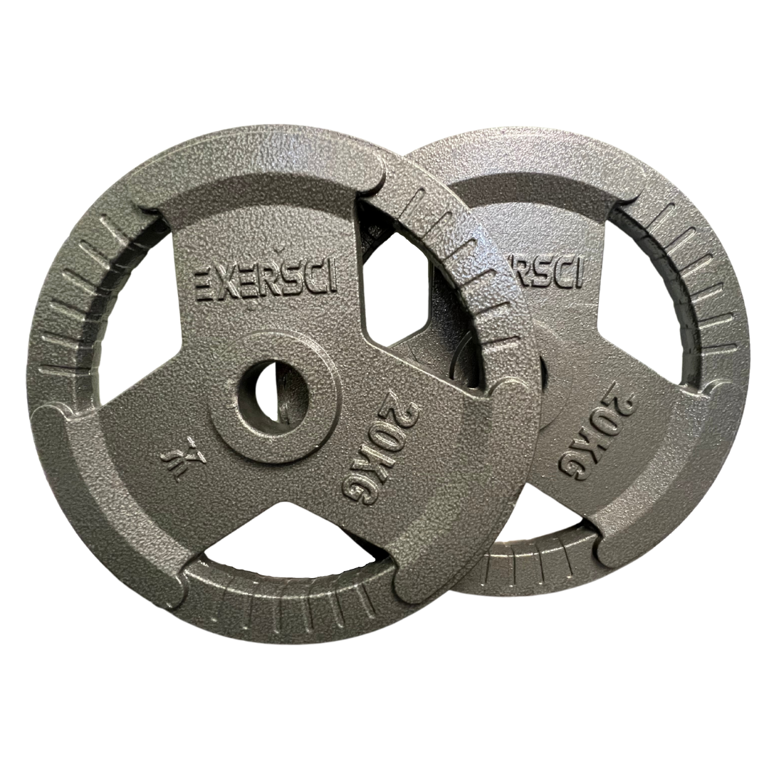 Exersci 2" Cast Iron Tri-Grip Weight Plates (Pair)