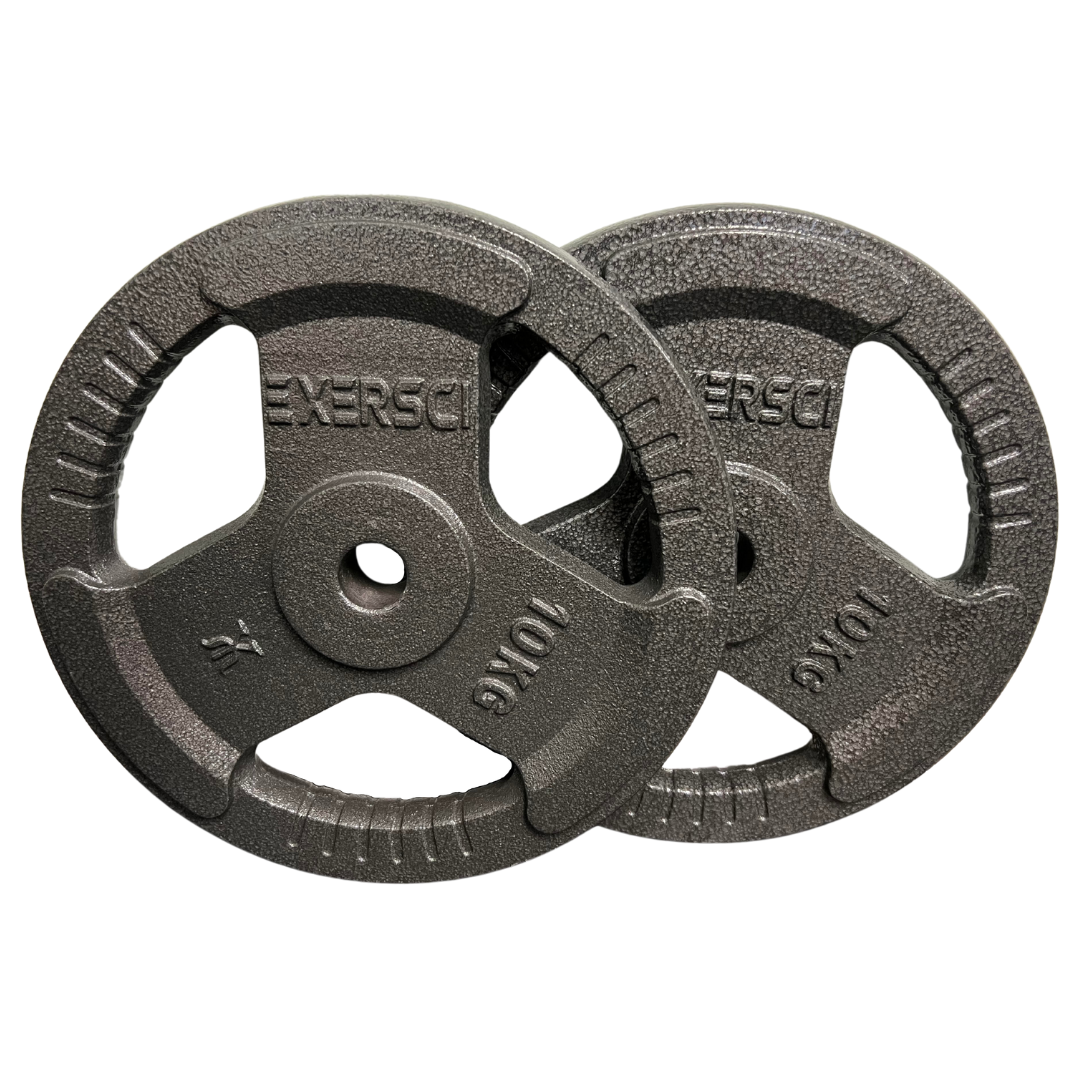 Exersci® 1" Cast Iron Tri-Grip Weight Plates (Pair)
