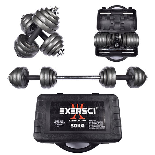 Exersci® 30kg Adjustable Dumbbell Set