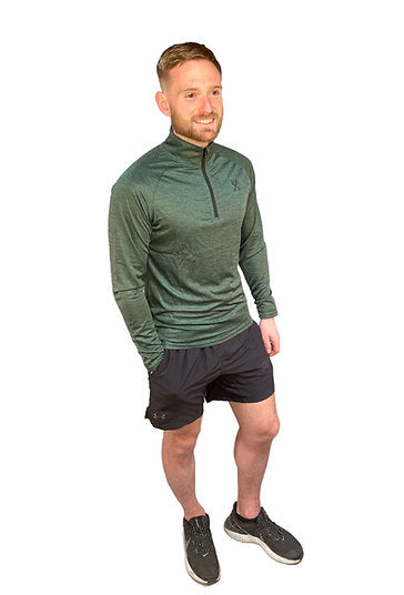 Exersci® Tech ⅓ Zip Long Sleeve Green