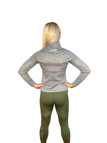 Exersci® Tech Female ⅓ Zip Long Sleeve Grey