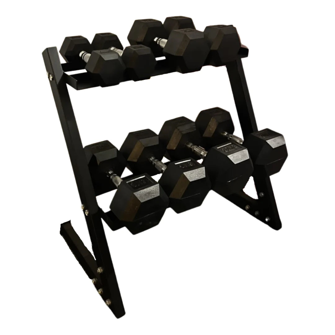 Exersci® 10kg-25kg Hex Dumbbell Bundle (5kg increments) - Black