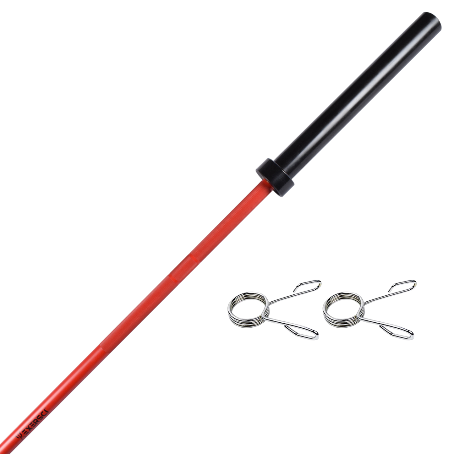 Exersci® Limited Edition 7ft 20kg Red & Black Olympic Barbell + 2 x Free Spring Collars