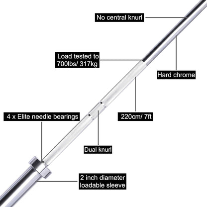 Exersci 7ft Elite Chrome Olympic Barbell
