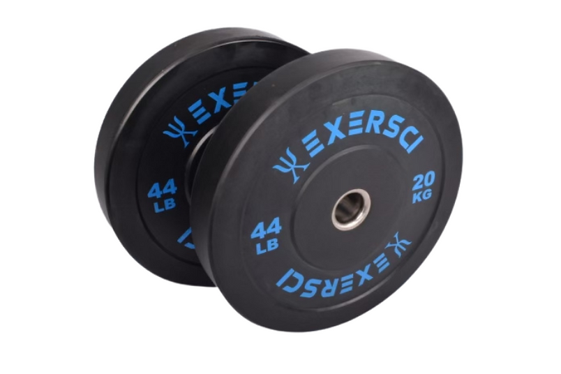 Exersci® Black Olympic Bumper Plates With Coloured Print (Pair)