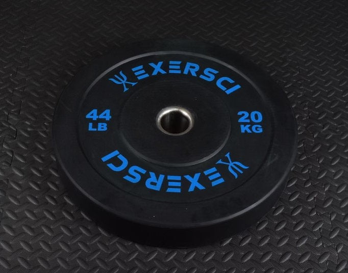 Exersci® Black Olympic Bumper Plates With Coloured Print (Pair)