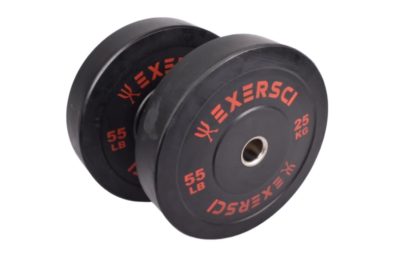 Exersci® Black Olympic Bumper Plates With Coloured Print (Pair)