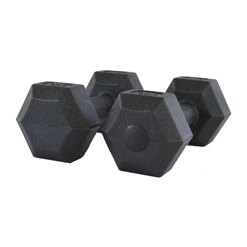 Cement Hex Dumbbell Front View