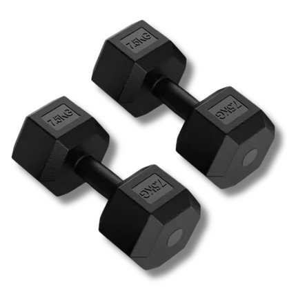 Cement Hex Dumbbells 7.5kg Pair