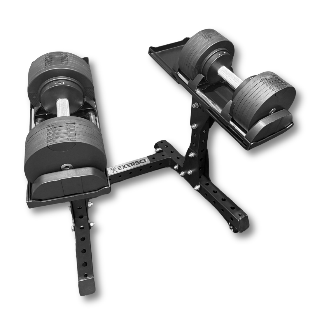 Exersci 24kg Adjustable Dumbbell (Pair) with Elite Rack