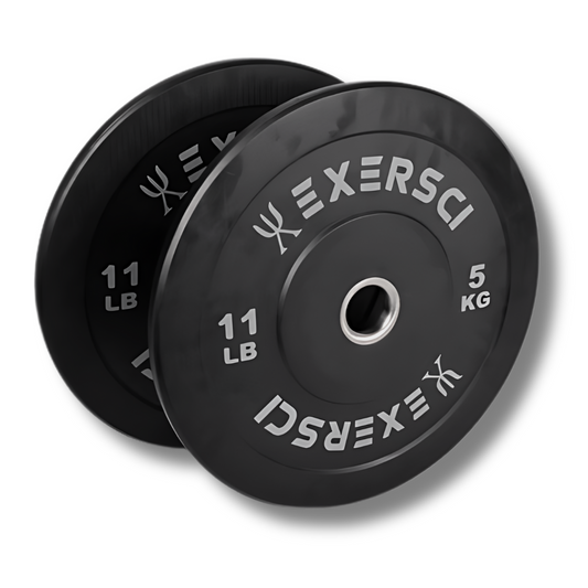 Exersci 5kg Black Rubber Bumper Plates Pair