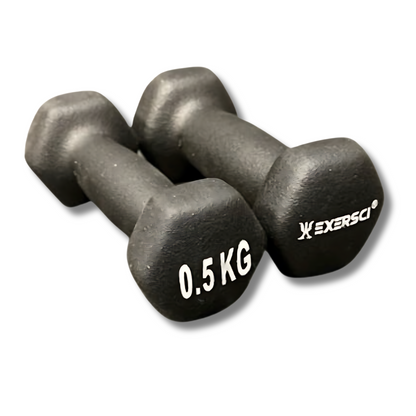 Exersci® Black Neoprene Dumbbells 0.5kg