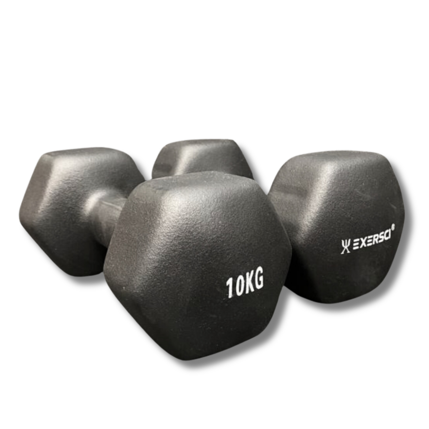 Exersci® Black Neoprene Dumbbells 10kg