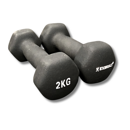 Exersci® Black Neoprene Dumbbells 2kg