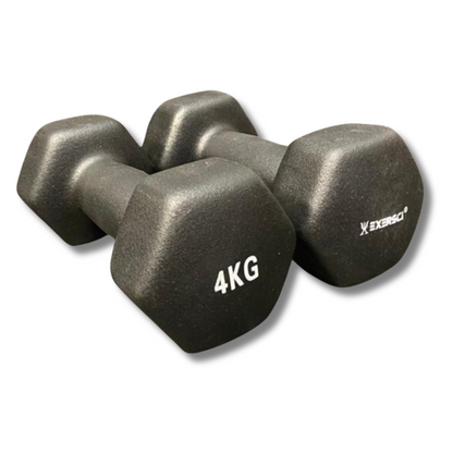 Exersci® Black Neoprene Dumbbells 4kg