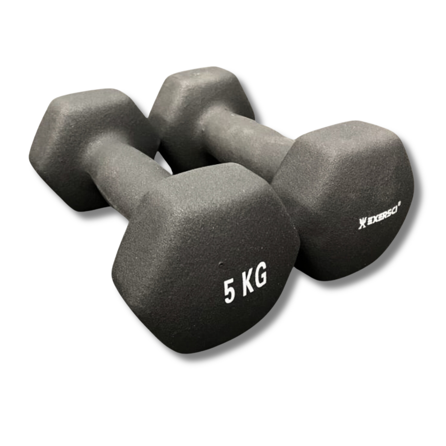 Exersci® Black Neoprene Dumbbells 5kg