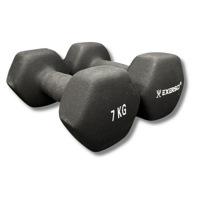 Exersci® Black Neoprene Dumbbells 7kg