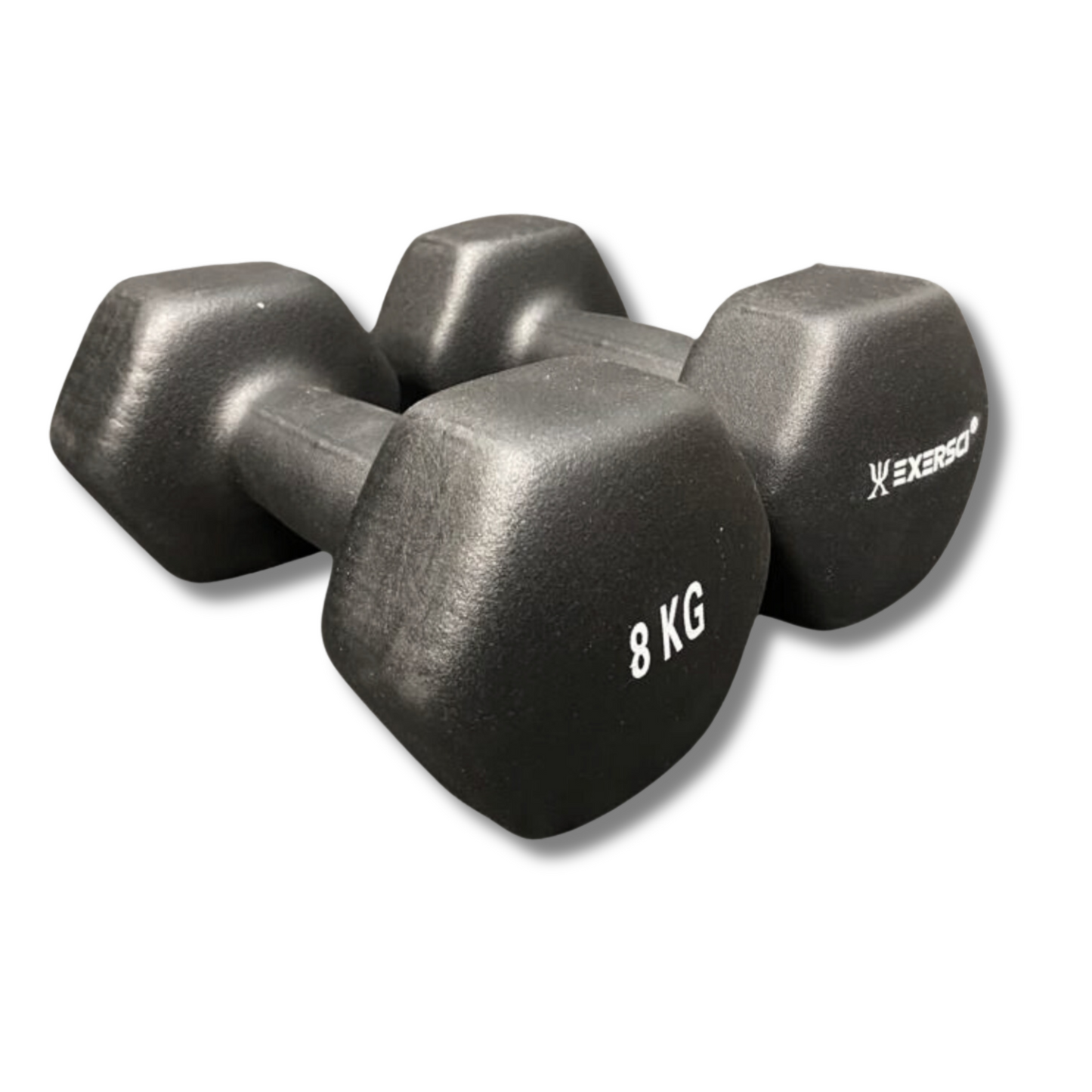 Exersci® Black Neoprene Dumbbells 8kg