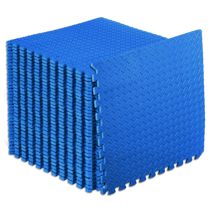 Exersci® Blue EVA Jigsaw Mats: Leaf Pattern