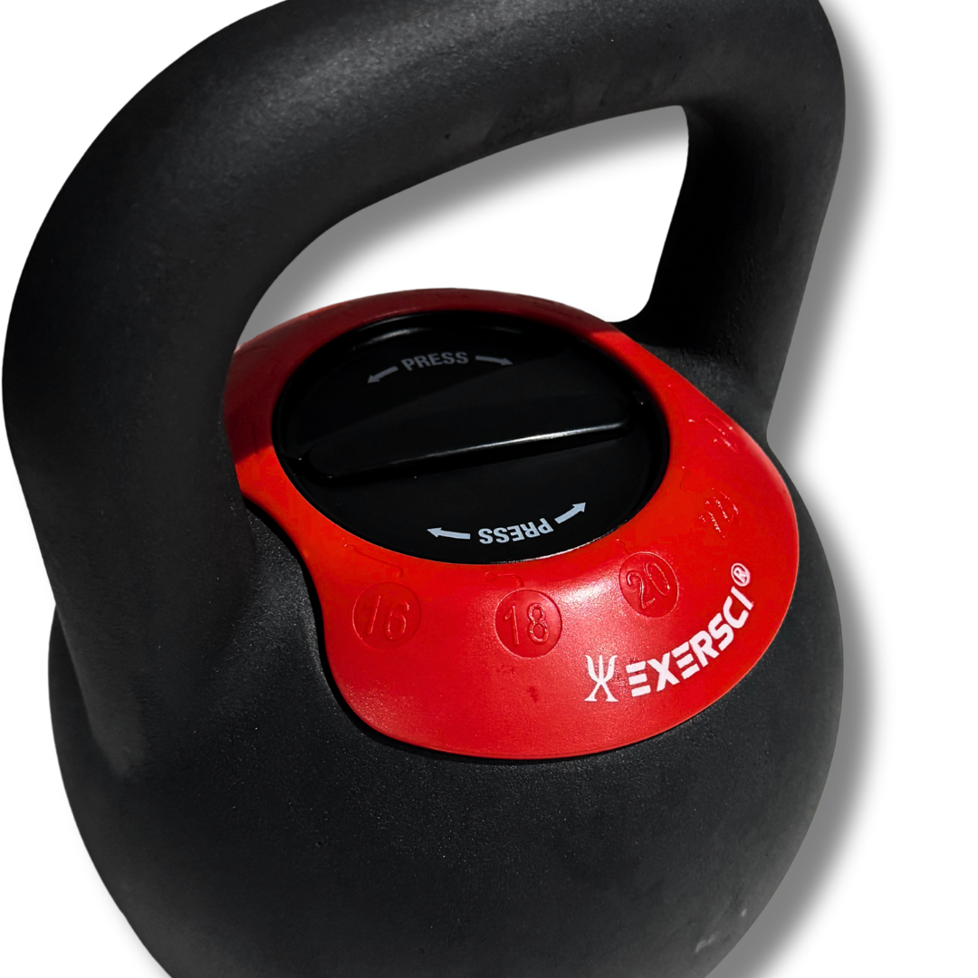 Exersci Cast Iron Adjustable Kettlebell 16-24kg Top View