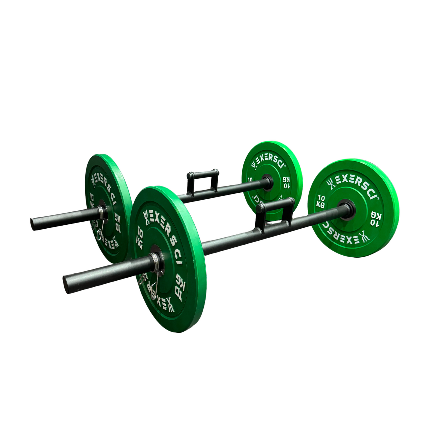 Exersci® Farmers Walk Handles with Olympic Bumper Plates