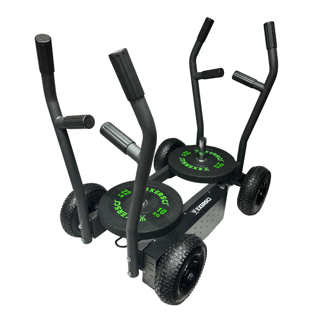 Exersci Multi Terrain Sled on Wheels with Bumper Plates