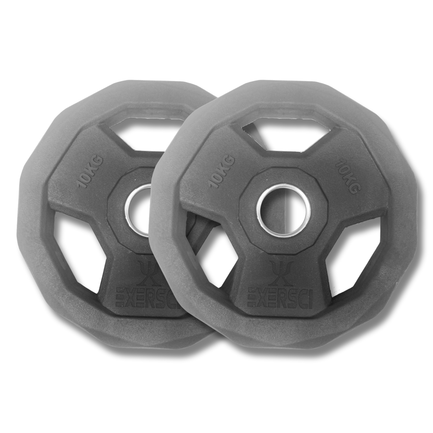 Exersci® Premium Rubber Coated Plates Tri-Grip 10kg