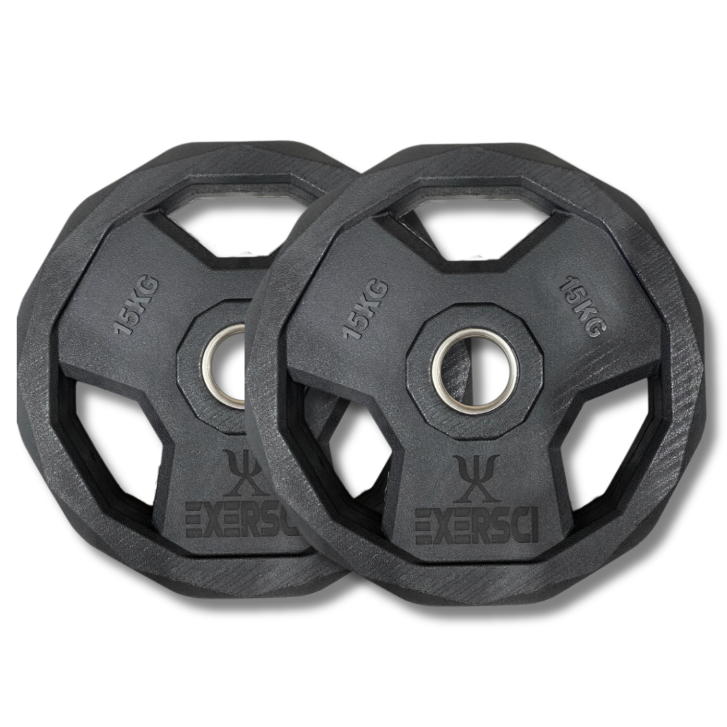Exersci® Premium Rubber Coated Plates Tri-Grip 15kg