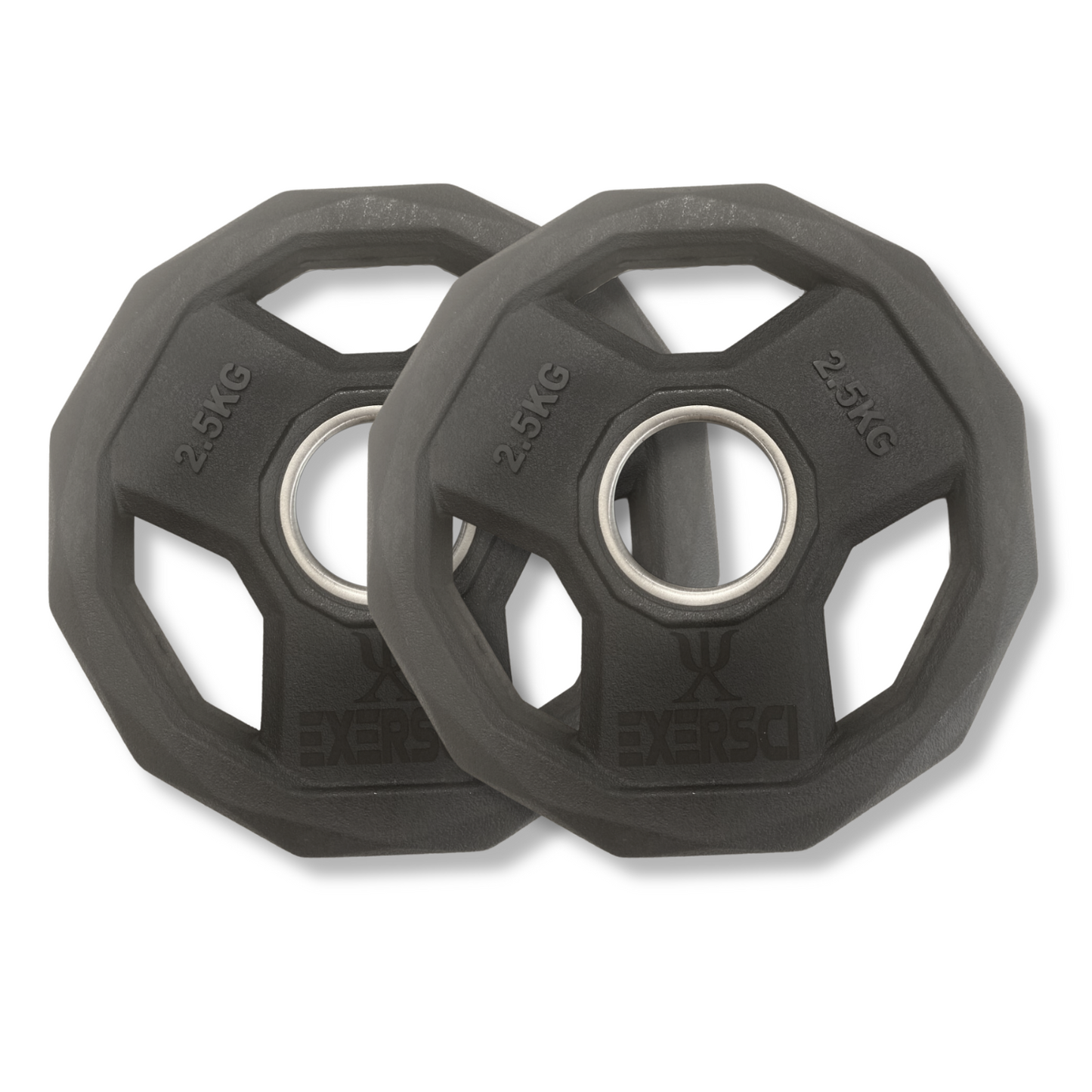 Exersci® Premium Rubber Coated Plates Tri-Grip 2.5kg