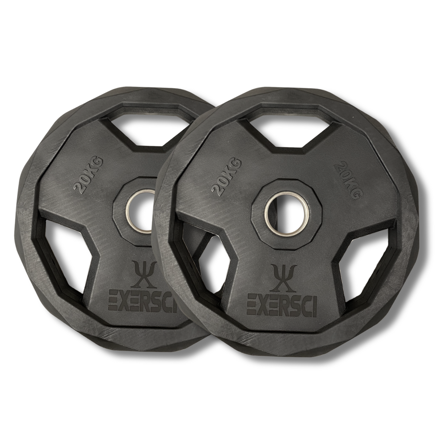Exersci® Premium Rubber Coated Plates Tri-Grip 20kg