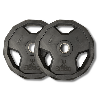 Exersci® Premium Rubber Coated Plates Tri-Grip 20kg