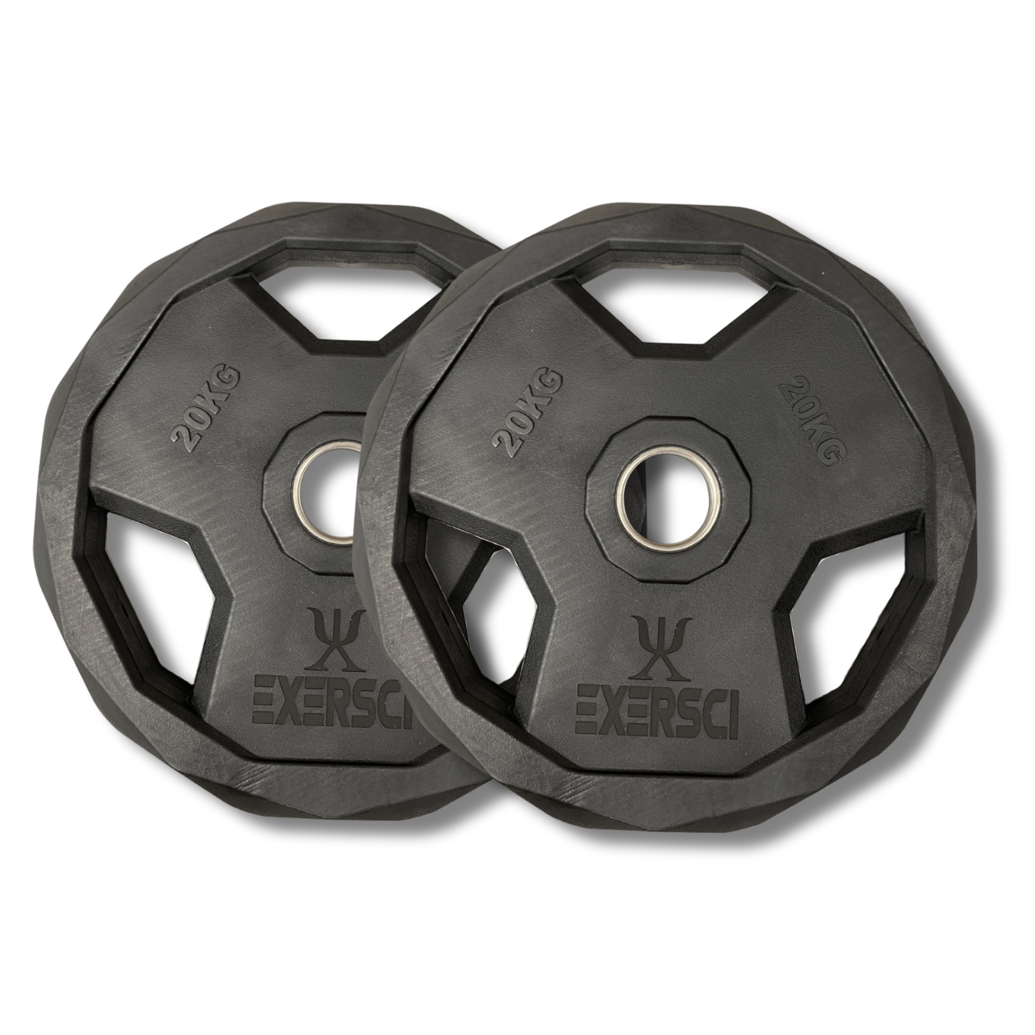 Exersci® Premium Rubber Coated Plates Tri-Grip 20kg