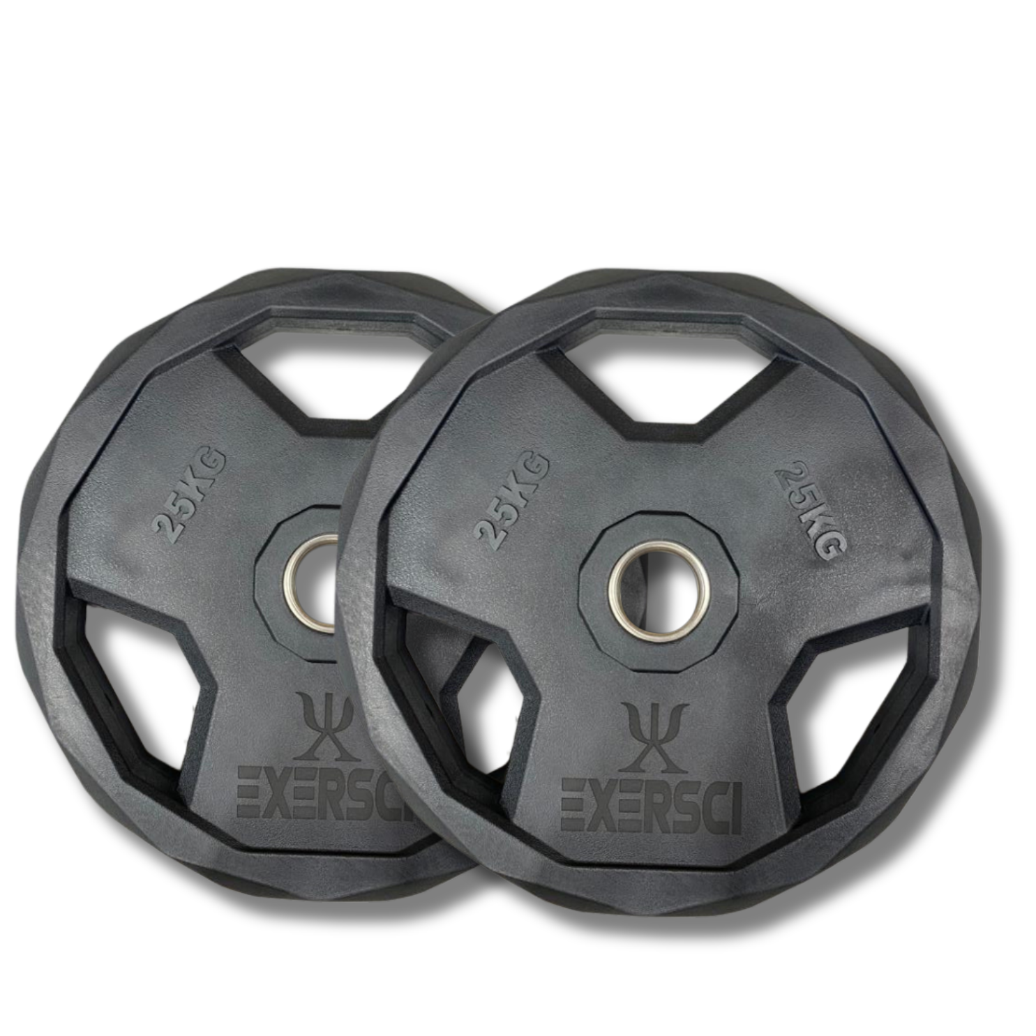 Exersci® Premium Rubber Coated Plates Tri-Grip 25kg