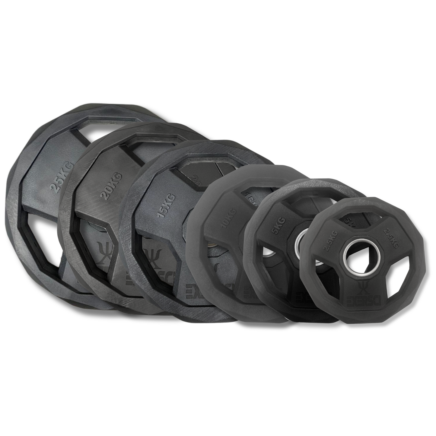 Exersci® Premium Rubber Coated Plates Tri-Grip Cover