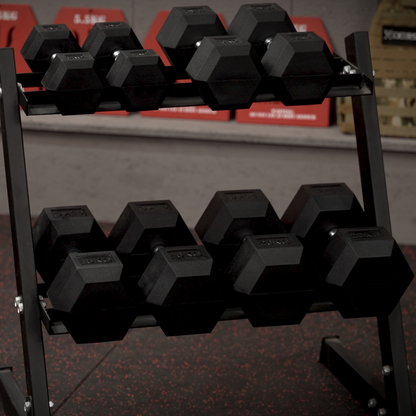 Exersci® 5kg-20kg Hex Dumbbell Set (5kg increments) - Black