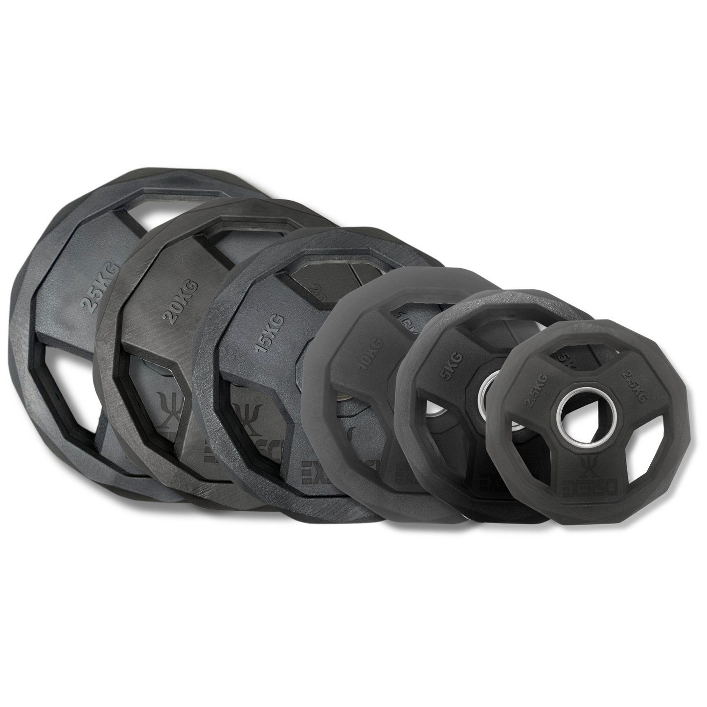Exersci® Premium Rubber Coated Plates Tri-Grip (Pair)