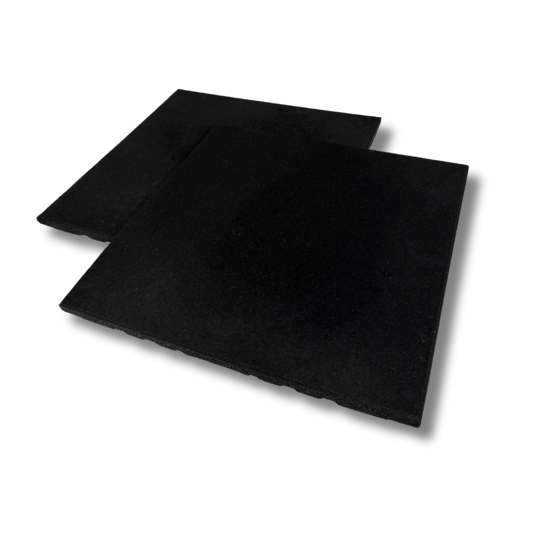 Exersci® Premium Black Rubber Tiles with Connectors 100cm x 100cm