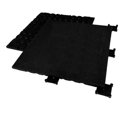 Exersci® Premium Black Rubber Tiles with Connectors 50cm x 50cm