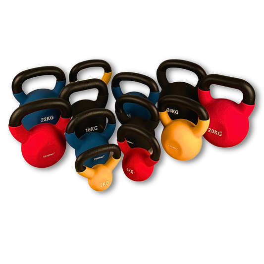 collection of neoprene kettlebells
