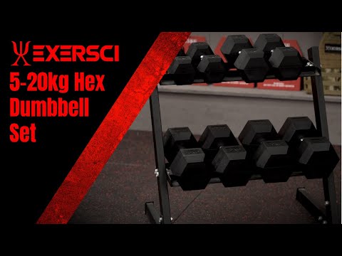 Exersci® 5kg-20kg Hex Dumbbell Bundle (5kg increments) - Black