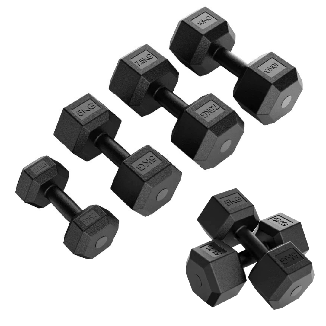 Exersci® Cement Hex Dumbbells 2.5-10kg